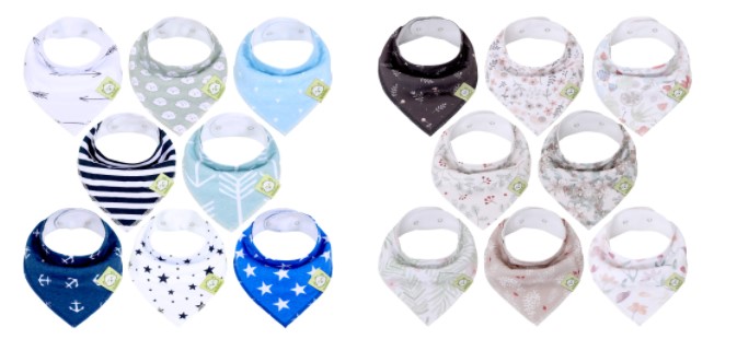 Keep your baby clean while they are eating with Bandana Bibs