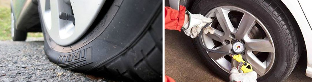 Consequences of driving with under and over inflated tyres