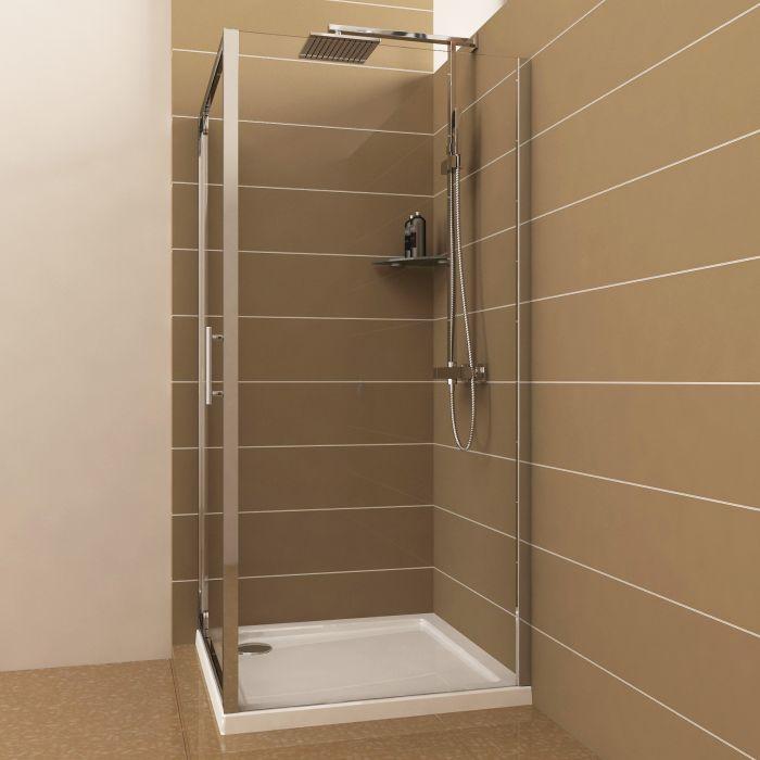 Remodel your bathroom with a 700 x 760 corner entry shower enclosure